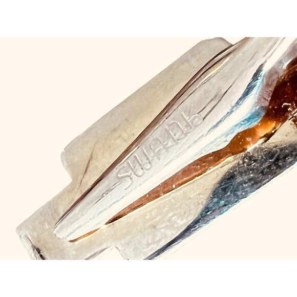 Swank Monogram F Gold-Tone & Mother-Of-Pearl Style Tie Clip - Picture 4 of 7